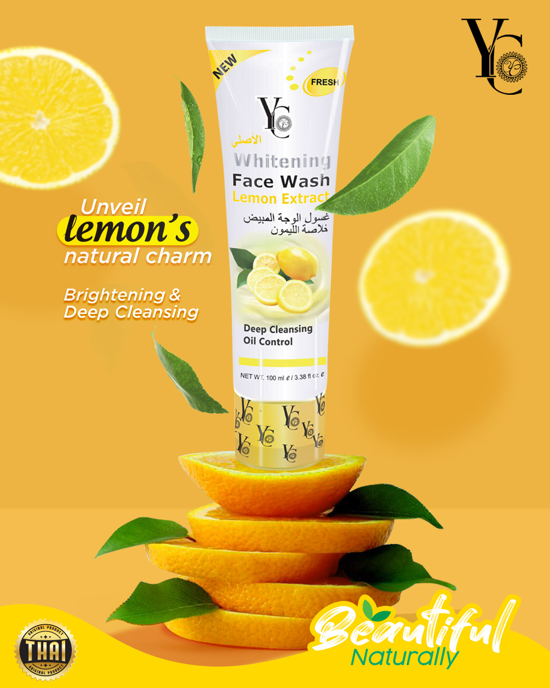 YC Lemon Extract Whitening Face Wash - Brighten Your Skin Naturally